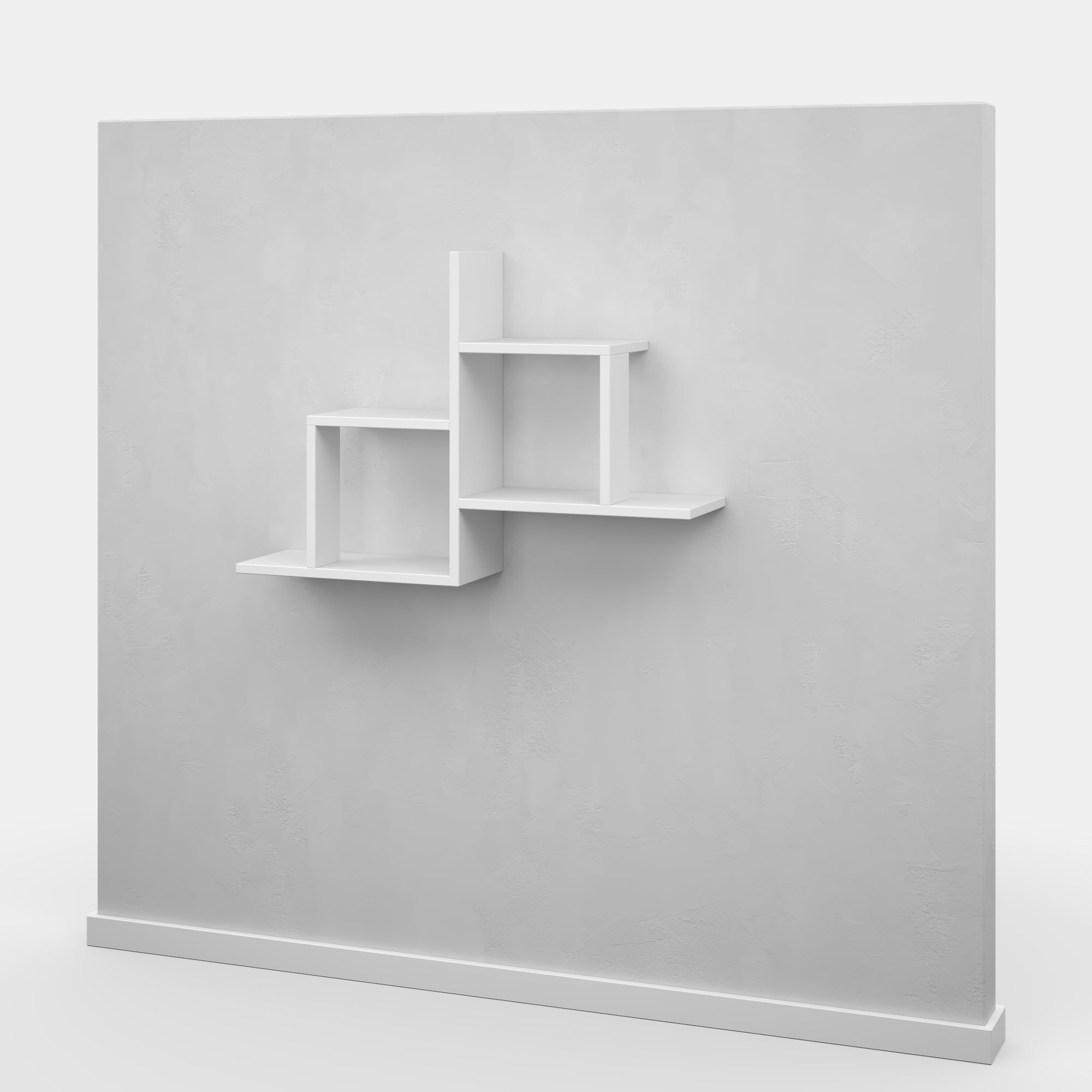 Ada Home Decor Furniture 33.86" 2 Tier White Webb Modern Wall Shelf