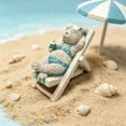 thumbnail image 4 of Liamobondopolis Duck and Bear Figurine Set With Beach Lounge Chair for home decor living room Summer Party and Farmhouse Indoor Decor 5.4 in Tall, 4 of 8