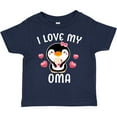 thumbnail image 3 of Inktastic I Love My Oma with Cute Penguin and Hearts Girls Toddler T-Shirt, 3 of 5