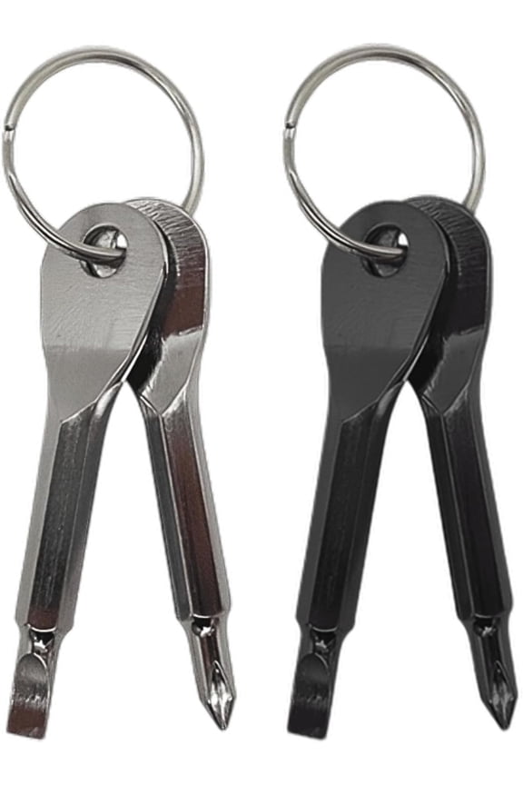 Pocket Screwdriver Set (2-Pack) Ideal Stocking Stuffers EDC Keychain Tool Portable Mini Repair Screwdrivers for Small Projects & Furniture