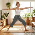 thumbnail image 4 of Women’s Capri Yoga Sweatpants with Pockets High Waist Drawstring Flared Pants Casual Workout Lounge Flare Leggings for Summer, 4 of 8