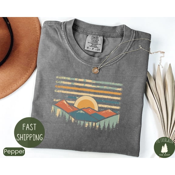 Velto Adventure Is Calling Camping Forest Wildlife Sunset Nature T-Shirt Graphic, Full Size S-5XL
