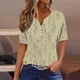 thumbnail image 2 of Camisetas Casuales de Mujer con Cuello en V Camiseta de Color Sólido, Manga Corta Casual Top para el Uso Diario, 2 of 5