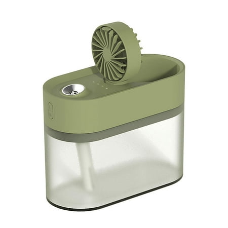 

700ML Ultrasonic Cool-Mist Humidifier with LED Light USB Fan Green