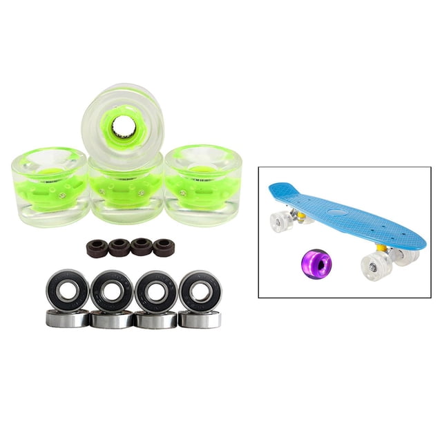 4 piezas 70mm perfecl luz Flash Skateboard Longboard Ruedas 78A verde