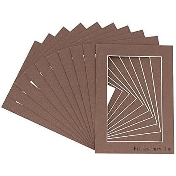 Pack Of Ten 16X20 Mats Bevel Cut For 12X16 Photos - Acid Free Chocolate Brown Precut Matboards For Pictures, Photos, Framing - 4-Ply Thickness