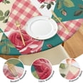 thumbnail image 4 of Pioneer Flower Floral Print Pattern Round Fitted Tablecloth with Elastic Edge,Dining Table Cover Waterproof,Outdoor Round Tablecloth for Camping,Dining,Indoor and Outdoor, 4 of 7