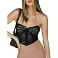 thumbnail image 3 of Liacowi Women Sexy Crop Top See-through Lace Backless Tube Top, 3 of 5