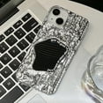 thumbnail image 3 of iPhone 14 Mirror Case. Bling Glitter Silver Cute Tin Foil 3D Rock Texture Makeup Mirror Women Girls Shockproof Soft Case Cover for iPhone 14, 3 of 9