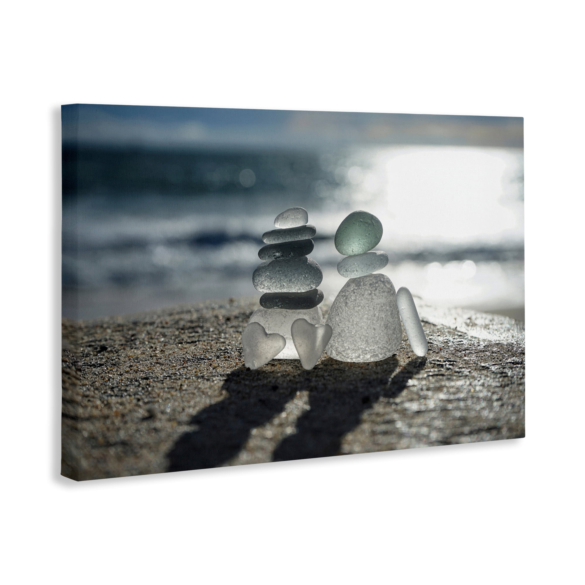 Stupell Industries Zen Sea Glass Hearts Canvas Wall Art, design by LMarie Allen