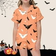 thumbnail image 2 of WEAIXIMIUNG Children's Leisure Printed Button Collar Short Sleeved Top Shorts Pajama Set 8-9 Years, 2 of 5