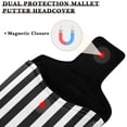 thumbnail image 3 of Haosy Black and White Striped Golf Mallet Putter Cover Strong Magnetic Leather Golf Club Headcover Closure, 3 of 7