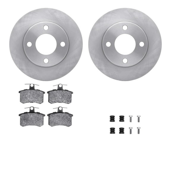Dynamic Friction Company Rear Brake Rotors with 5000 Euro Ceramic Brake Pads includes Hardware 6612-73035