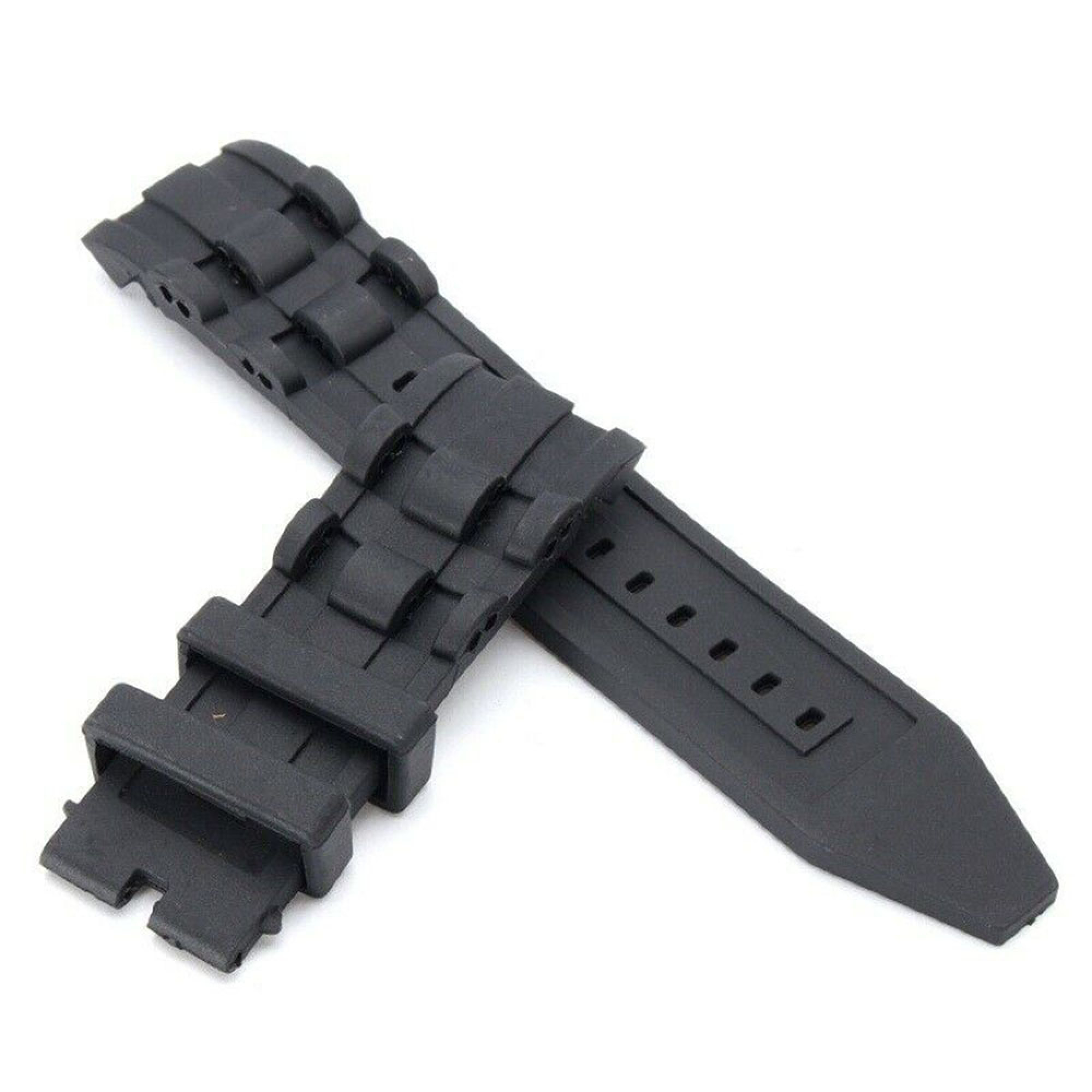 Black TwoPiece Watchband Soft Rubber Watch Strap for Invicta Pro Drive