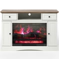 thumbnail image 2 of May in Color White TV Stand with 28'' Fireplace, Media Console Table with Adjustable Shelves, Entertainment Center with Double-door Design for Living Room, Bedroom, 2 of 12