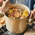 thumbnail image 3 of Rachael Ray Enamel-on-Steel 12 Qt Induction Stockpot with Lid, Almond, 3 of 10