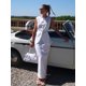 thumbnail image 5 of Conjunto de falda con bolsillos para mujer, Top sin mangas de una sola botonadura, maxifalda con abertura, trajes elegantes de 2 piezas a la moda para verano 2024, 5 of 5