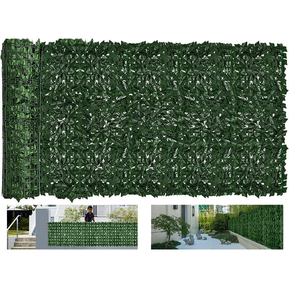 Faux Ivy Privacy Fence Screen Outdoor Expandable Artificial Greenery Roll Fake Hedge Wall Patio Green Plastic Leaf Plant Vine Grass Panels Gate Covering Garden Yard Balcony (158.0 X 60.0 in)