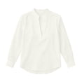 thumbnail image 5 of Women's Plus Size Plaid Shirts V Neck Long Sleeve Loose Tunic Tops Business Casual Tops Basic Blouse Layering Shirt Fall Outfit White, 5 of 5