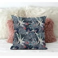 thumbnail image 4 of Amrita Sen Plant Illusion Suede Zippered Pillow with Insert in Dark Blue 18 x 18, 4 of 6
