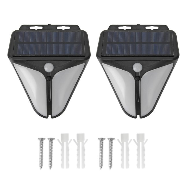 Alarma con sensor de movimiento, luz de advertencia de alarma de movimiento con sensor de movimiento solar de 2 piezas construida para el futuro