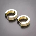 thumbnail image 3 of 2 CT Round Cut White Men's Moissanite Hoop Earrings 14K Yellow Gold Plated, 3 of 3