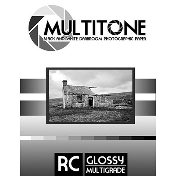 Inkpress MultiTone Black & White Resin Coated BW Glossy Darkroom Photographic Paper, 11x14", 50 Sheets