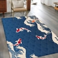 thumbnail image 3 of 3'x5' Area Rugs, Coastal Wave Indoor Outdoor Area Rug for Living Room Bedroom, Japanese Style Ocean Fish Blue Washable Bathroom Rugs Kitchen Floor Carpet Mats Home Decor Aesthetic, 3 of 8