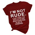 thumbnail image 2 of FASHOFT Womens Graphic Tees Letter Print Casual Round Neck Short Sleeve T Shirts Casual Summer Soft Tops L, 2 of 5