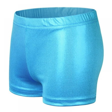 

Baywell Girls Dance Short Gymnastics Athletic Shorts Sparkle Glitter Tumbling Bottoms Blue