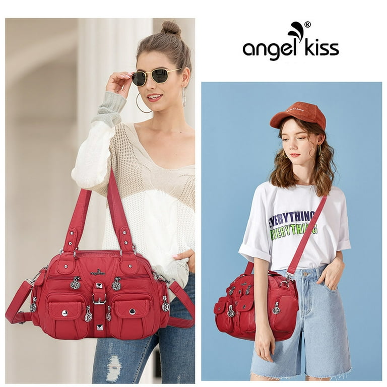 Angel Kiss Small Hobo Purses for Women Soft Vegan Leather Shoulder Bags  with Crossbody Adjustable Strap