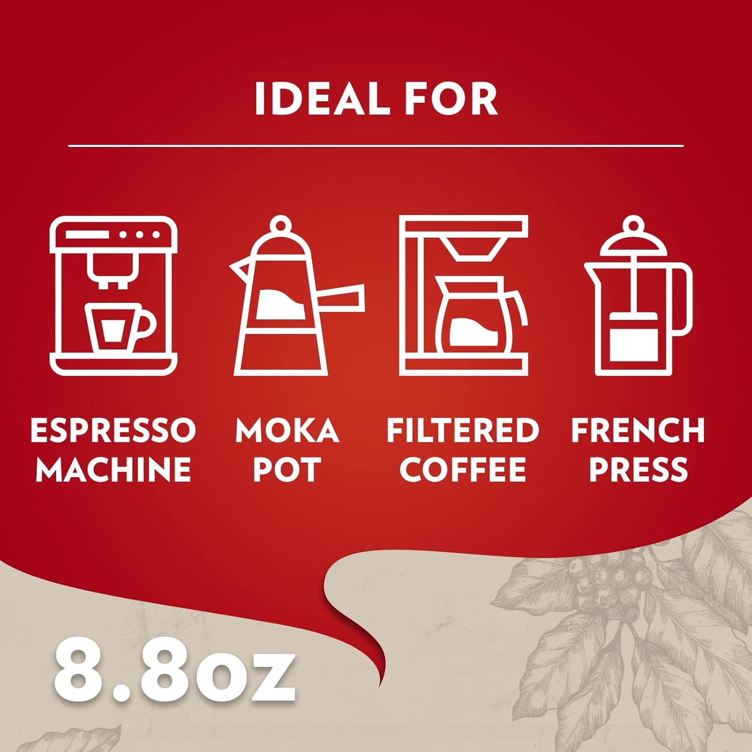 Lavazza Qualità Rossa Ground Coffee, Medium Roast, Arabica and Robusta Blend, 8.8 oz Bag (Pack of 20)