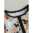 thumbnail image 5 of Wassery Baby Boys Girls Halloween Jumpsuit Newborn Girl Footed Romper Long Sleeve Ghost Pumpkin Print Zipped Bodysuits 3M 6M 12M 18M Infant Fall Clothes, 5 of 8