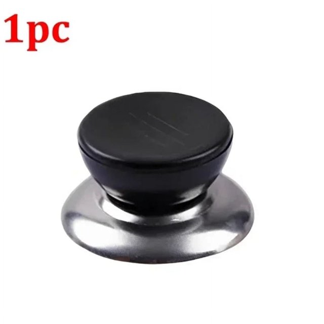 Juego de 3 tapas universales para ollas de cocina, repuestos de tapas, perillas de agarre, mango resistente, herramienta con destornillador, color negro (1 unidad)