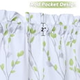 thumbnail image 3 of Leaf Floral Print Valance, Rod Pocket Branch Embossed Textured Short Curtain Valance, 3 of 7
