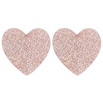 LAMIRO 2Pcs/Set Love Heart Placemats Valentines Day Table Decorations for Wedding Romantic Night Anniversary Party PVC Table Cup Mats - 15"
