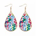 thumbnail image 2 of Morocco Gold Border Teardrop Earrings Ethnic Paisley Pattern Pu Leather Jewelry, 2 of 9