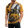 thumbnail image 4 of DORKASM Halloween Shirts for Men Crew Neck Pumpkin Causal Tops Short Sleeve Skeleton Spooky Fall Winter Pullover Ghost Graphic Vacation Comfy T-Shirt Orange 3XL, 4 of 6