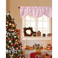 thumbnail image 4 of Christmas Snowflake Tie Up Valances Curtain, Retro Abstract Winter Pink Texture Adjustable Rod Pocket Short Window Treatment Tie Up Curtains Valances for Kitchen Living Room Bathroom 54x18 Inches, 4 of 9