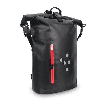 TrekMax WetShield Heavy Duty Waterproof Outdoor Backpack - Roll-Top Closure - Waterproof Bag for Hiking, Camping, Biking, Commuting, Boating, Fishing (Black Outdoor Backpack)