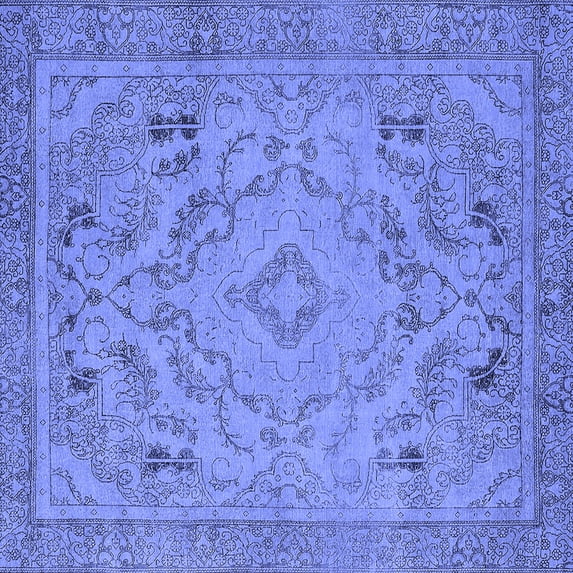 Ahgly Company Indoor Square Oriental Blue Industrial Area Rugs, 6' Square