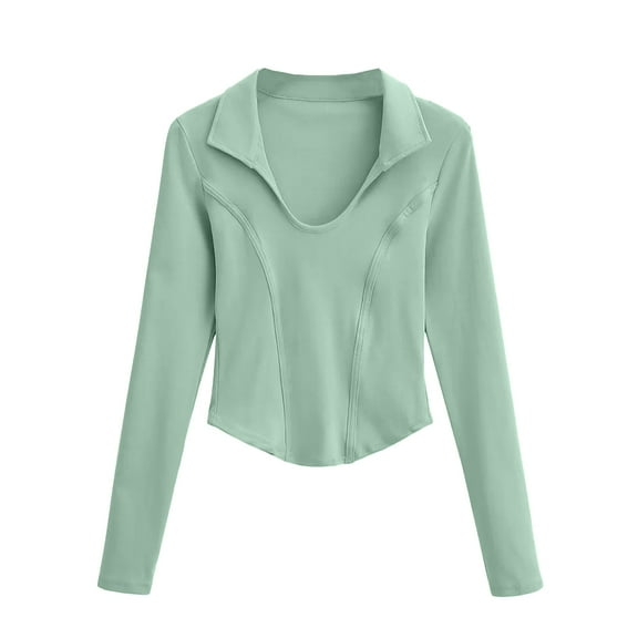 Workout Shirts for Women Long Sleeve Yoga Tops Casual Hiking Tee Shirt Athletic Breathable Top Quick Dry