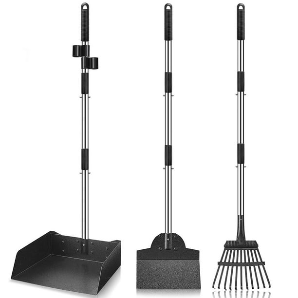 Dog Pooper Scooper, 3 Pack Poop Scooper Set with Tray, Rake and Spade