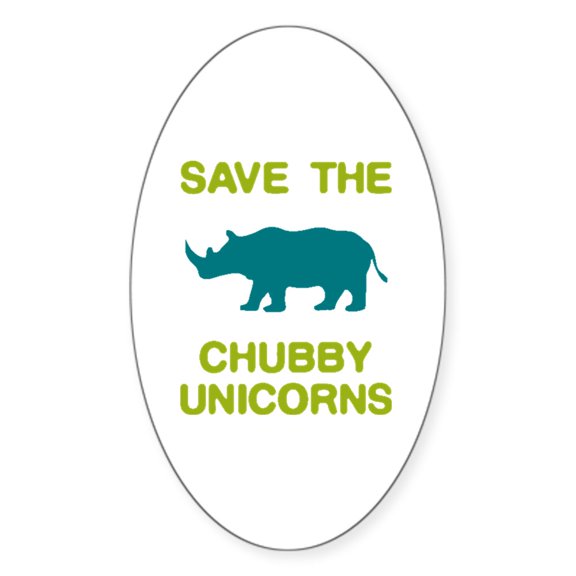 CafePress - Save The Chubby Unicorns - Sticker (Oval)