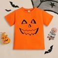 thumbnail image 2 of YAYUBA Halloween Shirt for Toddler Boy Girl Pumpkin Ghost Face Crewneck Short Sleeve Tshirt for Kid Halloween Clothes Top for 4-5 Years, 2 of 2