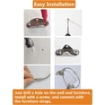 thumbnail image 5 of Correas de seguridad para muebles, kit de anclajes para muebles antivuelco, 12 paquetes de anclajes de pared de seguridad resistentes para bebés y mascotas, para gabinete, tocador, estantería de 42 m, 5 of 5