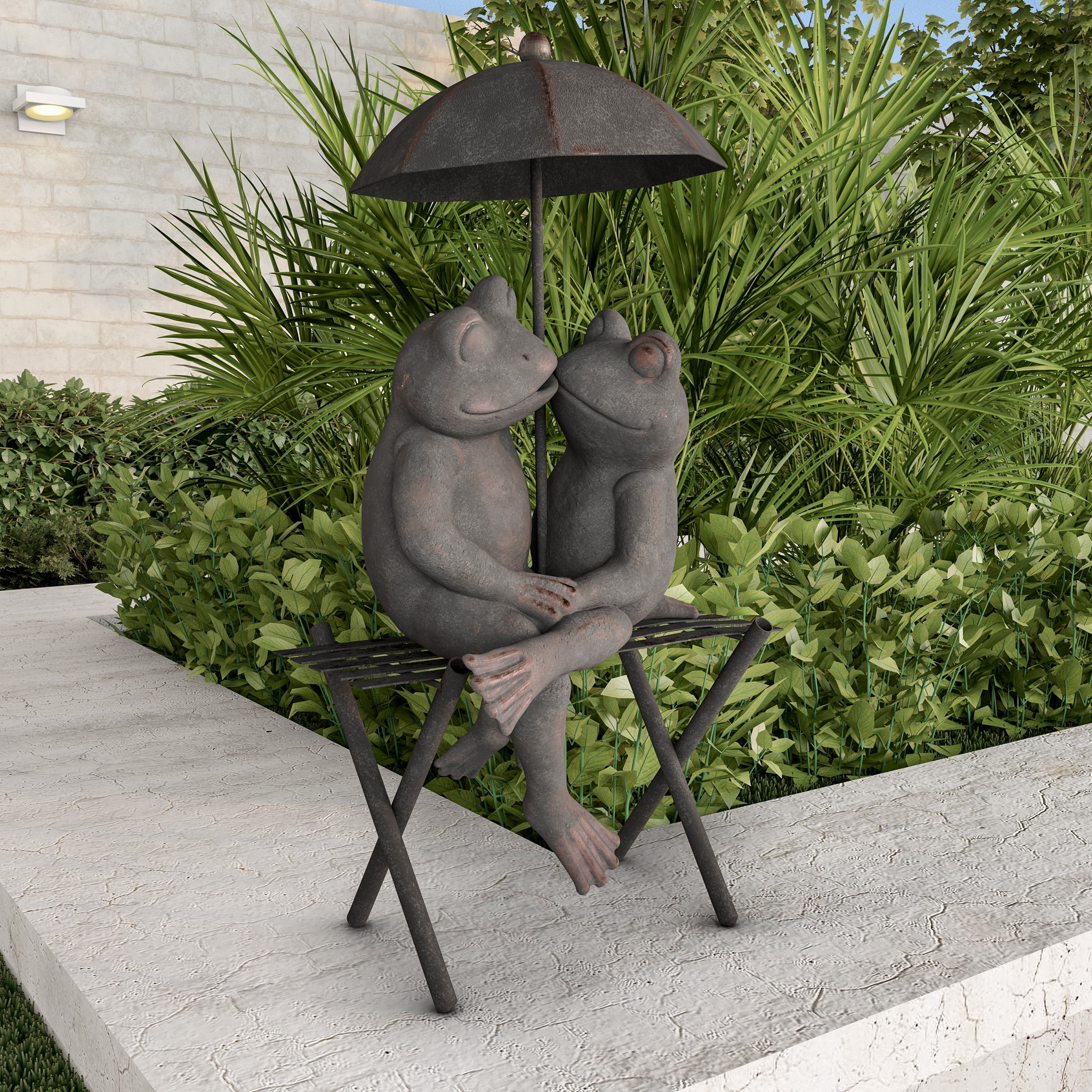 resin frog statue