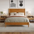 thumbnail image 4 of AFI Pasadena Full Solid Wood Low Profile Platform Bed, Light Toffee, 4 of 13
