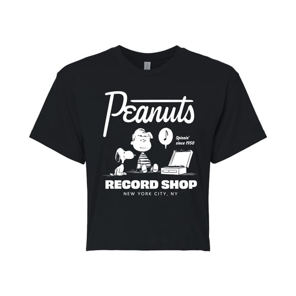Peanuts - Record Shop Women's Cropped Graphic T-Shirt