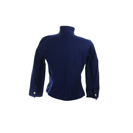 R & M Richards Navy Textured 3/4-Sleeve Bolero 10